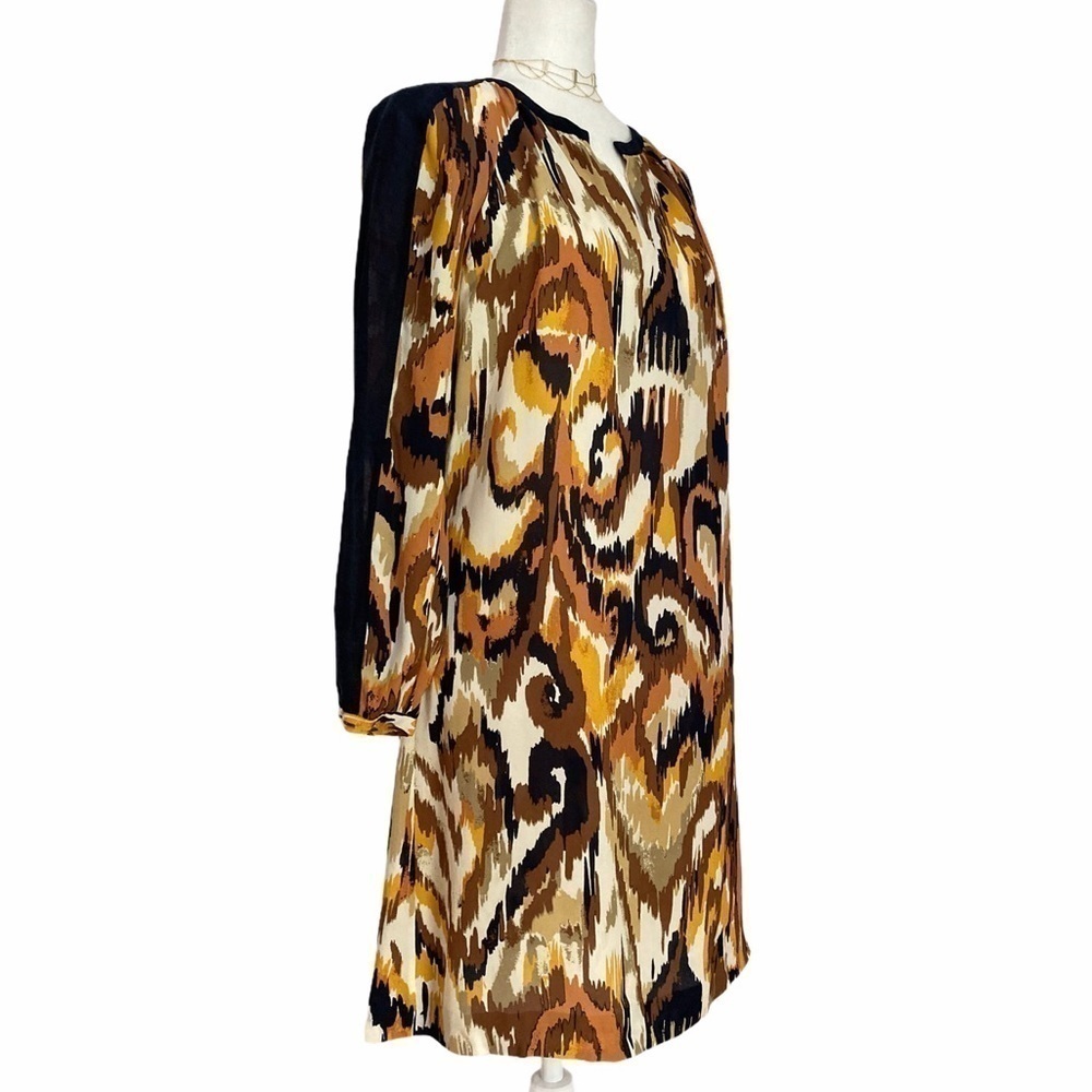Tory Burch Gladys Matmi Ikat Print Silk Shift Dress - Picture 3 of 11